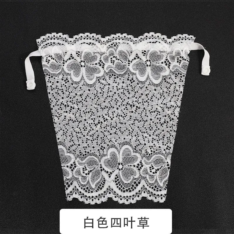 image-Lace Bralette Triangle Cup - White Anti-Light