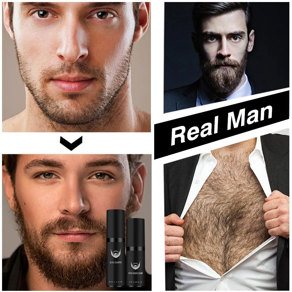 image-Beard Growth Kit - Serum Comb & Microneedle Set