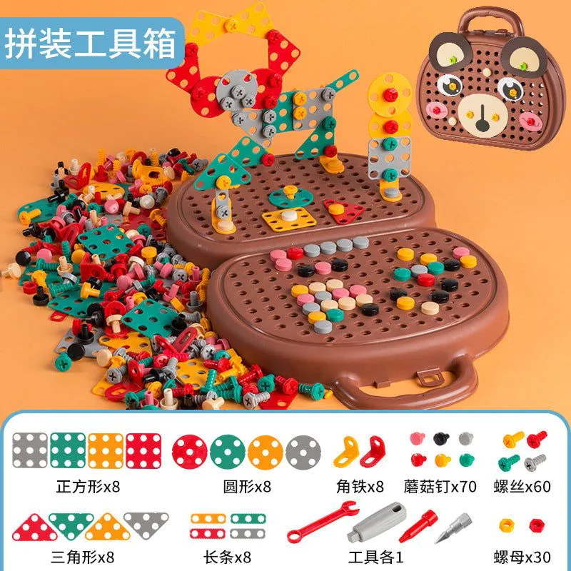 image-Baby Puzzle Toolbox Electric Screwdriver Toy Set