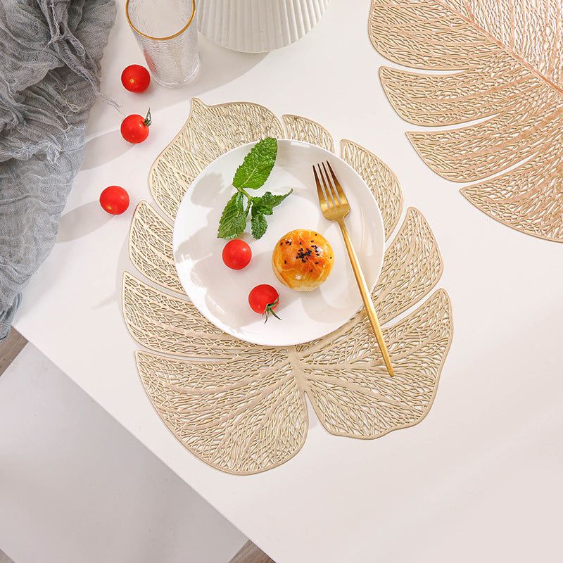 image-PVC Turtle Leaf Placemat - Silver 31x39cm Waterproof