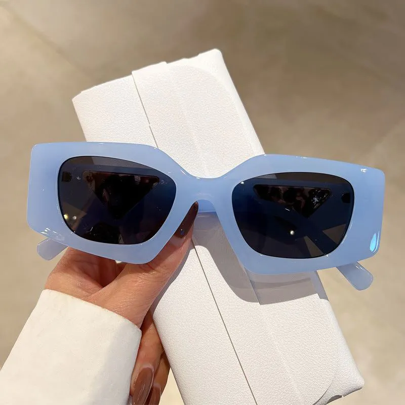 image-Diamond-shaped Sunglasses - White Frame UV400