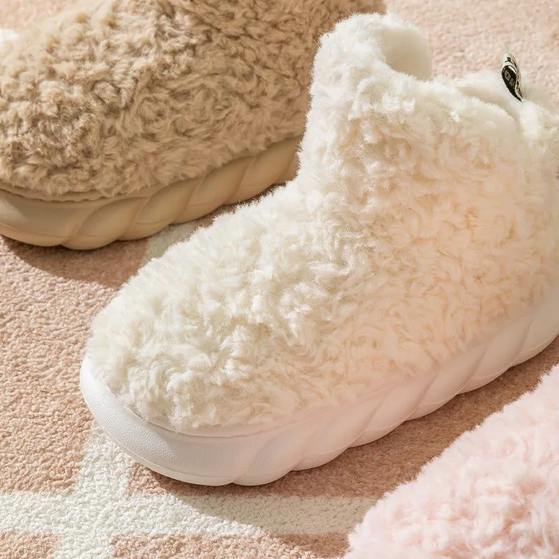 image-Peach·Yin Cotton Slippers - Bean Paste 44-45 