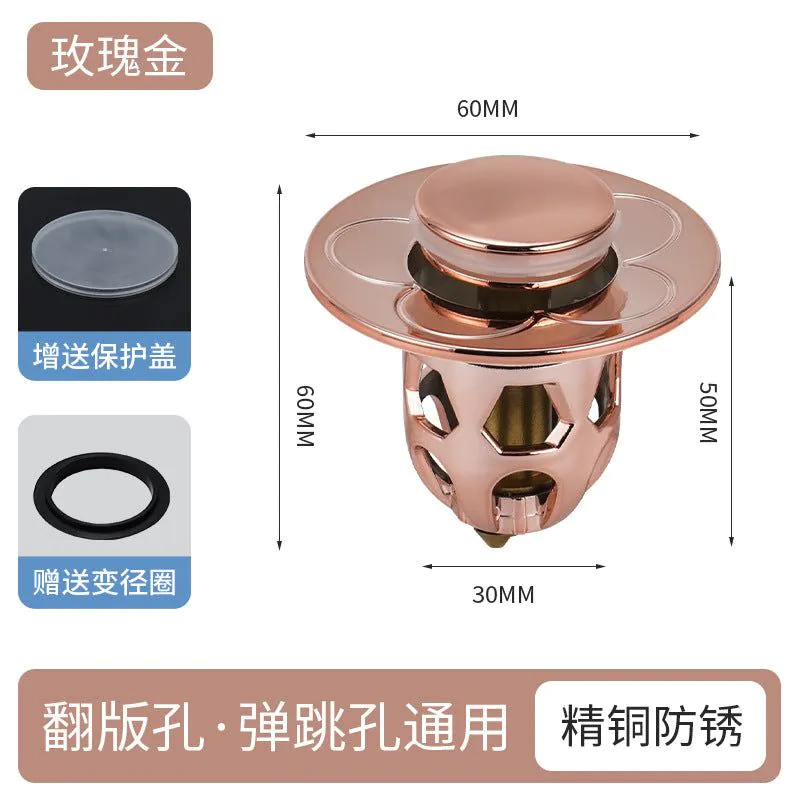 image-Sink Drain Plug - Push-Type Pop-Up Stopper Deodorant