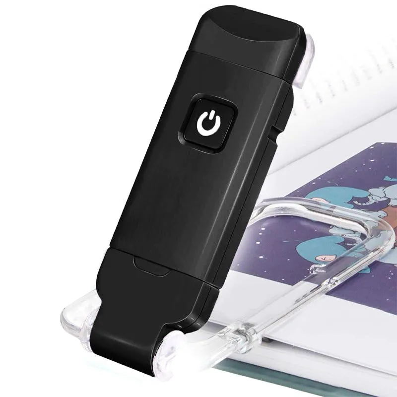 image-USB Mini Clip Reading Lamp - White Portable Book Light