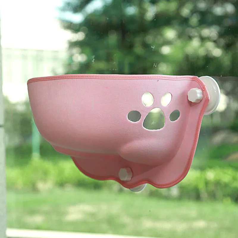 image-Cat Bed Hammock Window Suction Cup Pink
