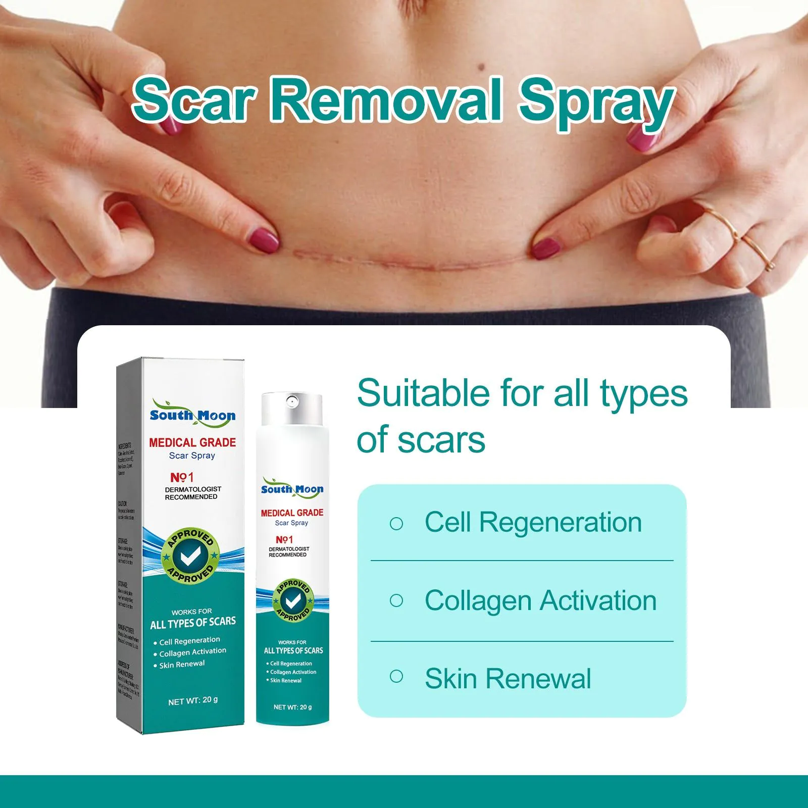 image-South Moon Scar Care Spray - Burn & Stretch Mark 