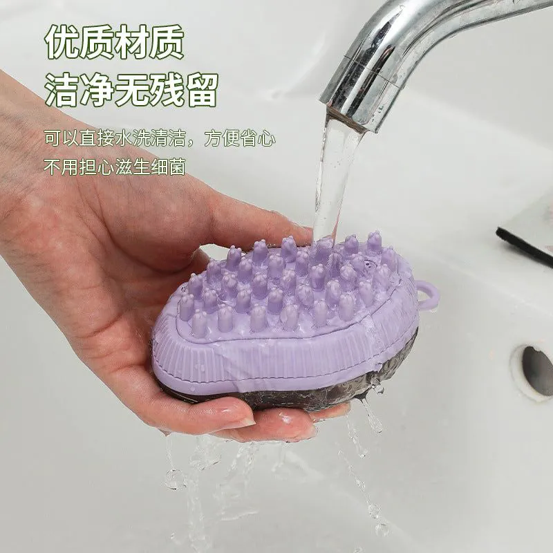 image-Pet Silicone Bath Brush - Large Dog Massage 
