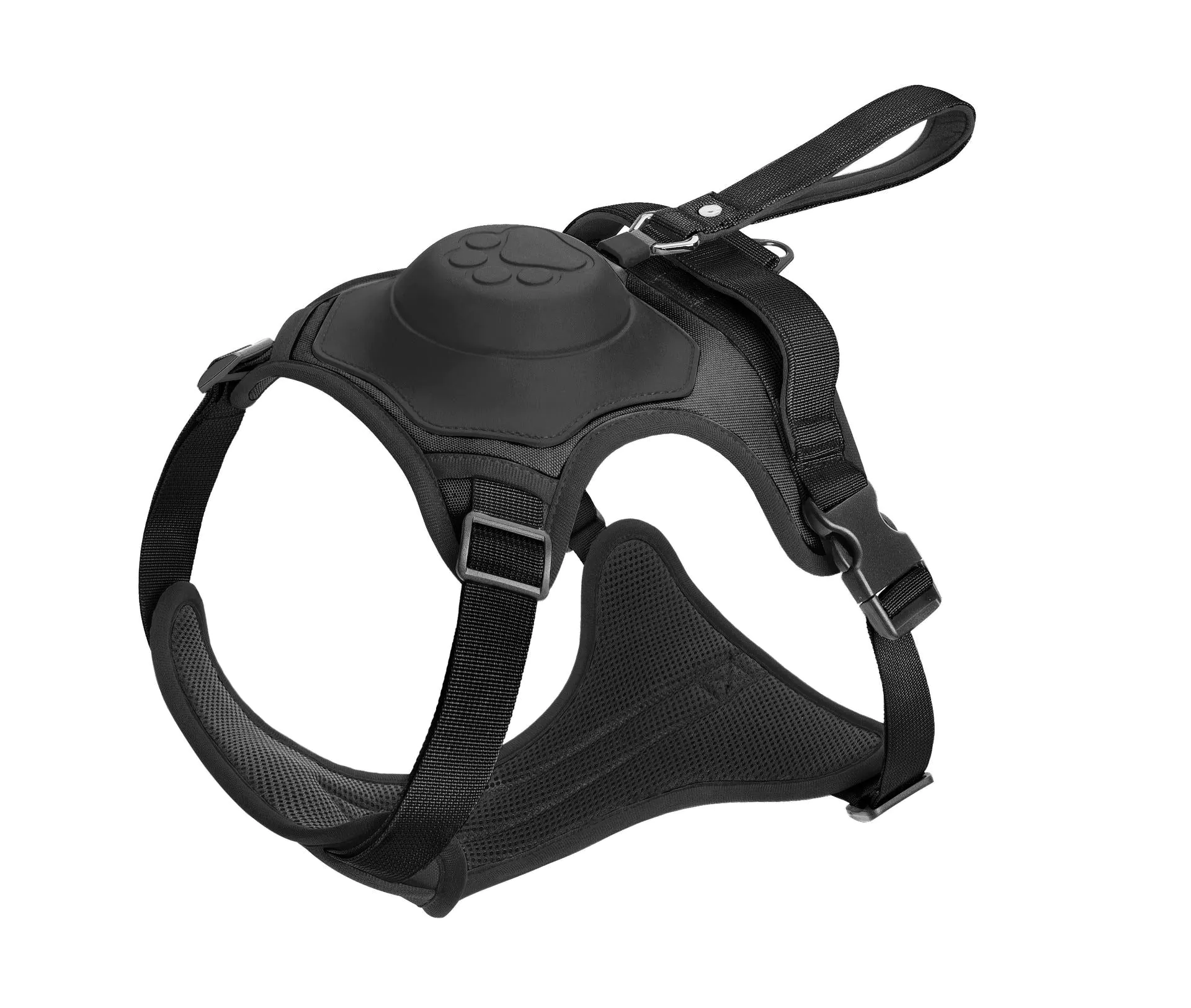 image-KINYU Dog Harness Leash Set - Black XL Retractable