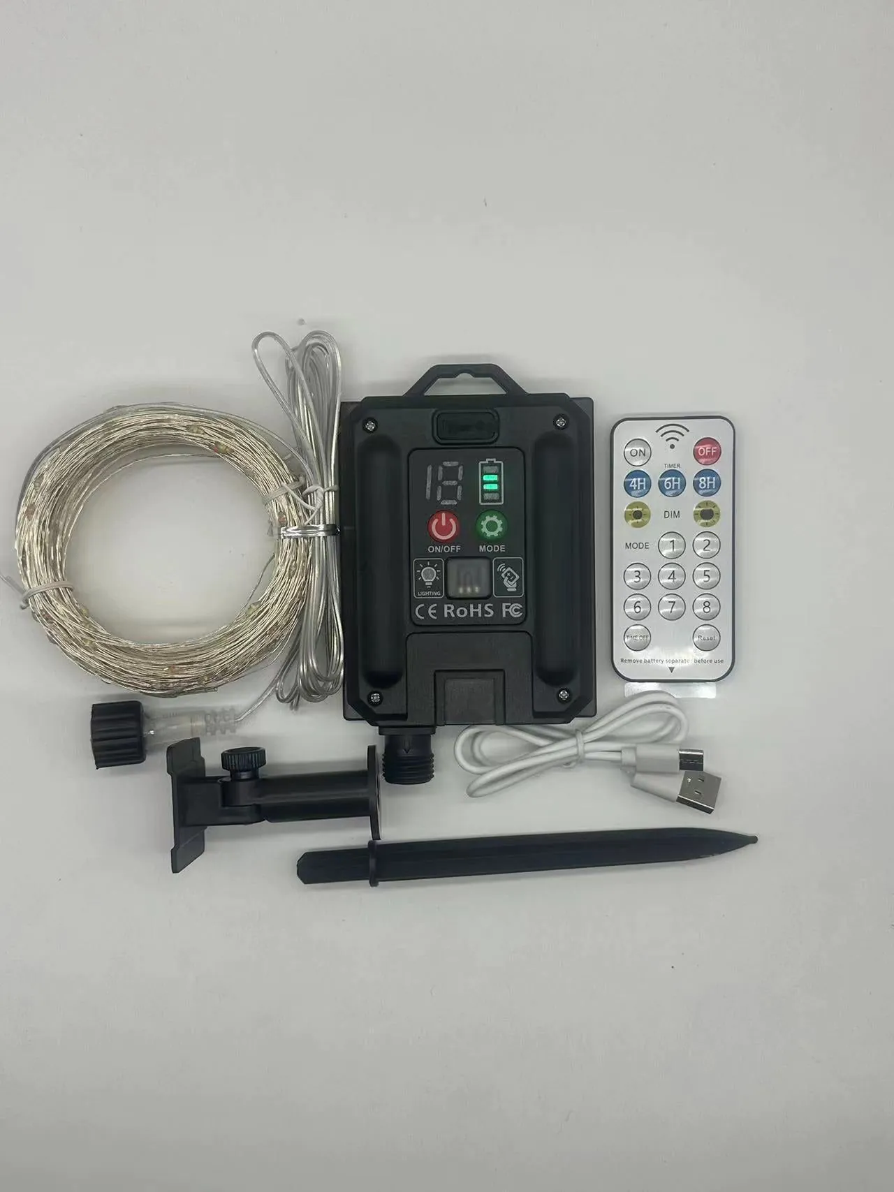 image-Xincheng Solar String Lights Purple Remote Control