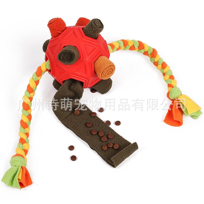 image-Pet Chew Toy Ball - Rubber Sniffing Devil Unicorn