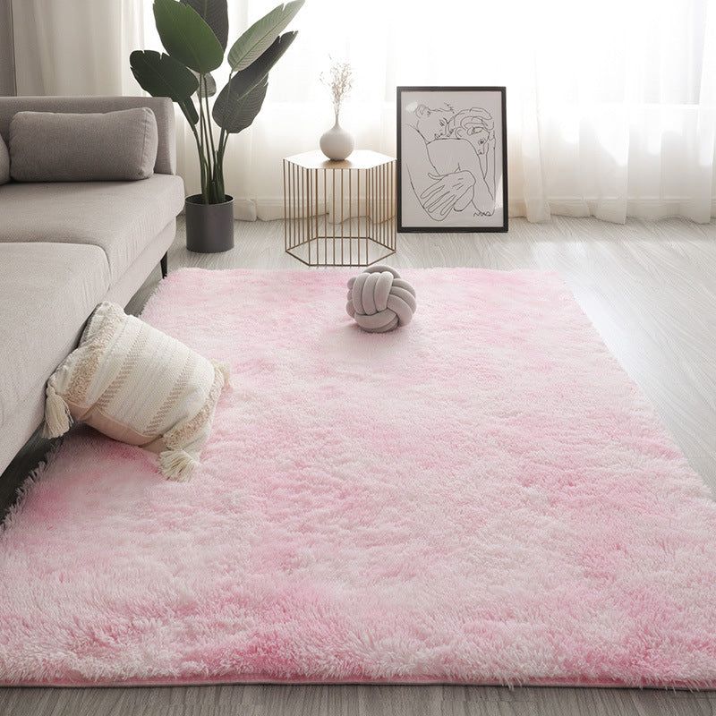 image-Nordic Plush Carpet - Beige Polyester Floor Mat
