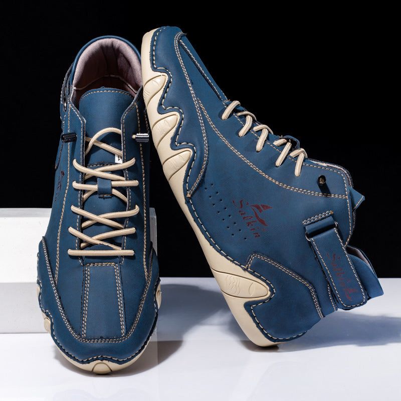 image-Chengwang Martin Boots Men Beige Mid-Top 