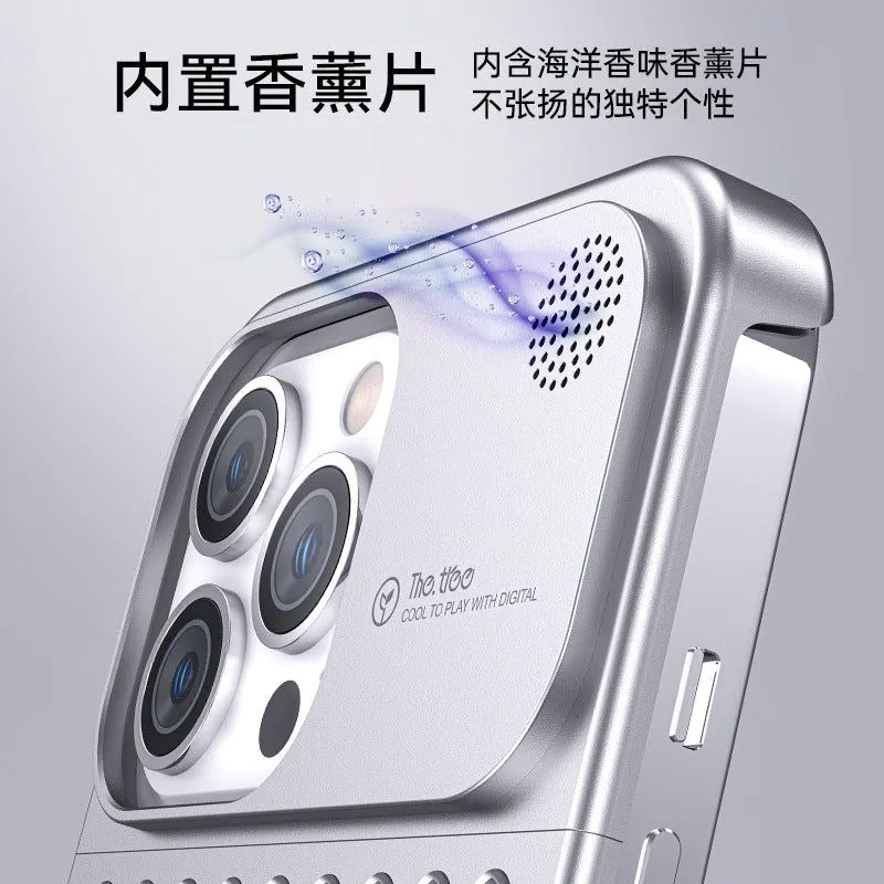 image-iPhone 14 Pro Case - Metal Frame Breathable Mesh Cover