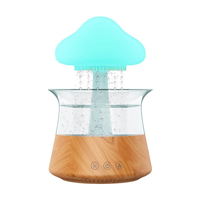 image-Mushroom Cloud Humidifier - Wood Grain Aroma Diffuser