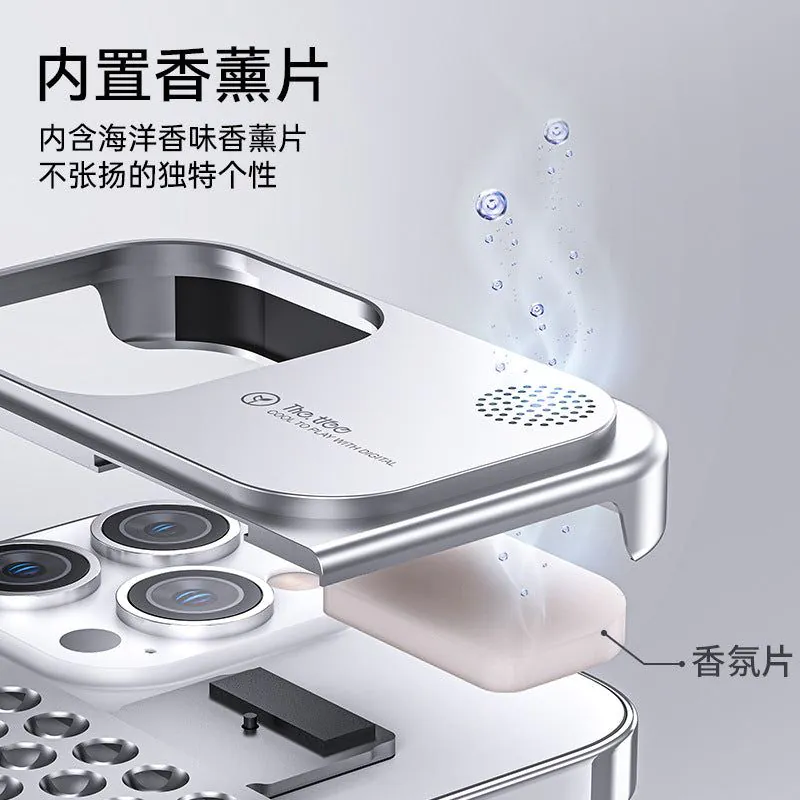 image-iPhone 14 Pro Case - Metal Frame Breathable Mesh Cover