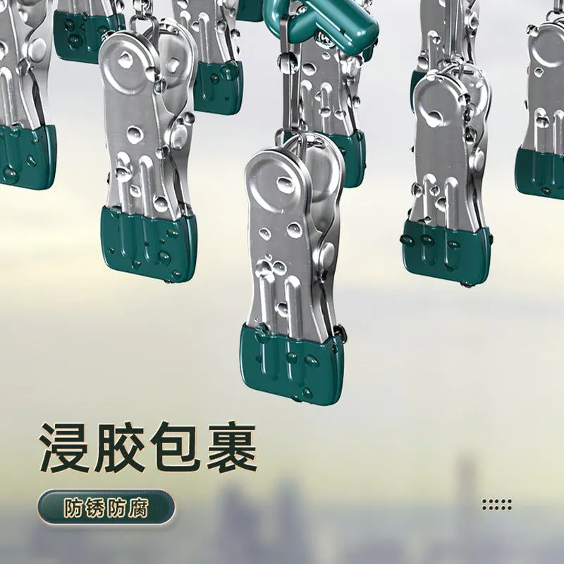 image-Stainless Steel Drying Clips - 10 Pack Magnetic