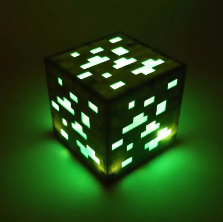 image-Minecraft Diamond Ore Lamp - Color Changing Night Light