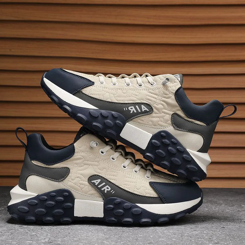 image-Men's Casual Sneakers - Black White Low Cut