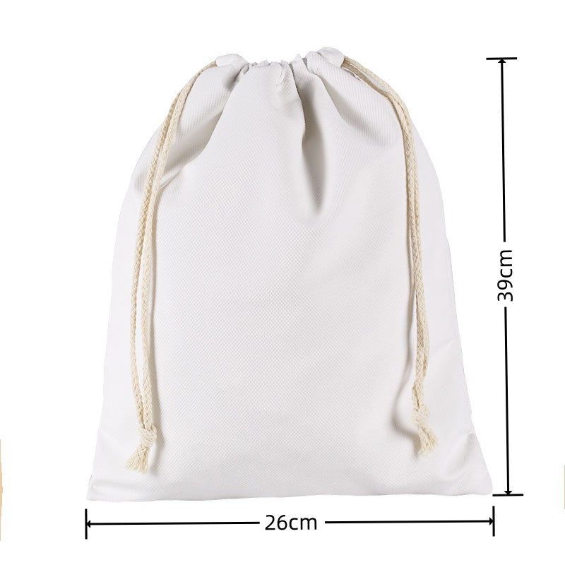 image-Canvas Drawstring Bags - Cotton Linen Storage 33x45cm