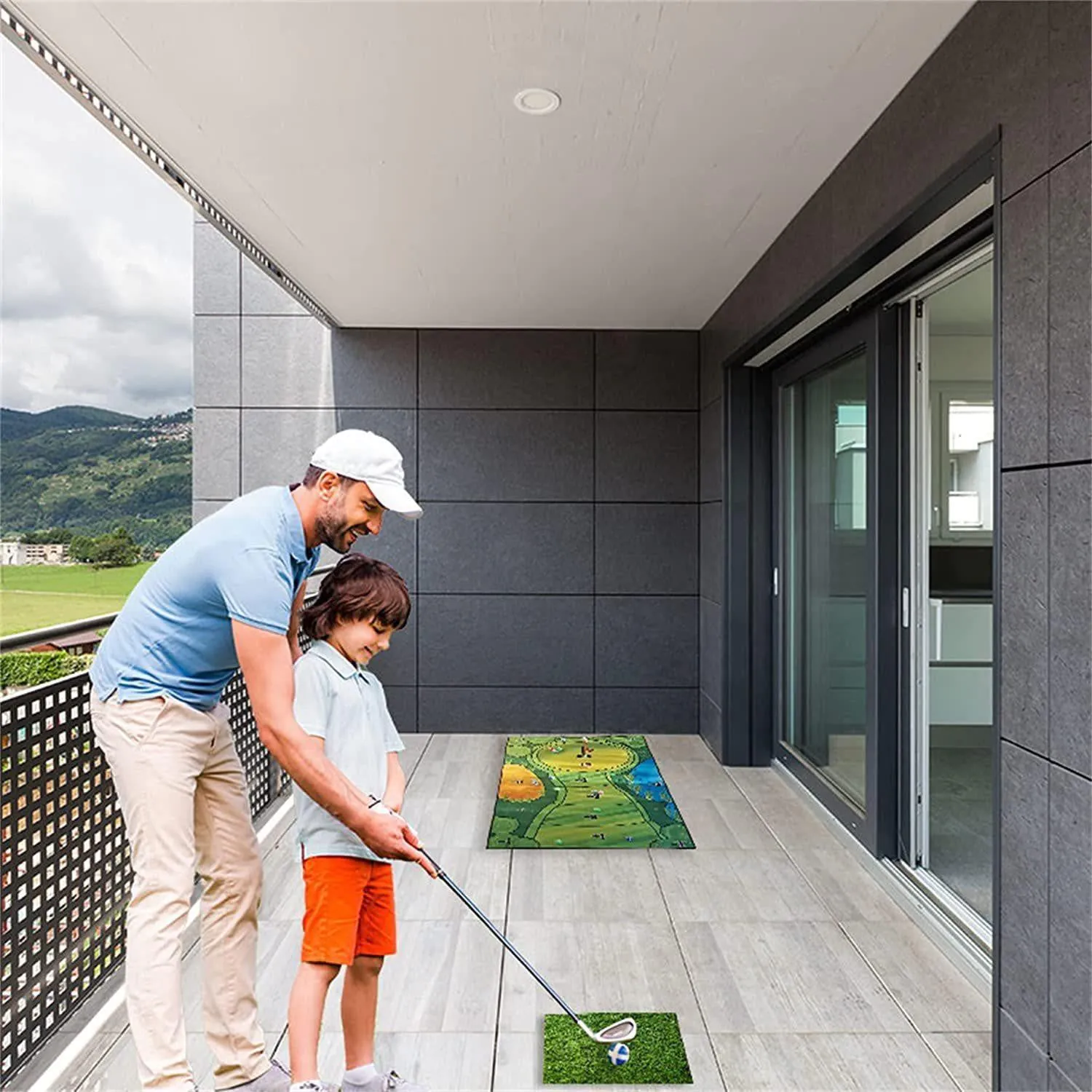 image-Casual Golf Game Set Golf Hitting Mat - Flannel