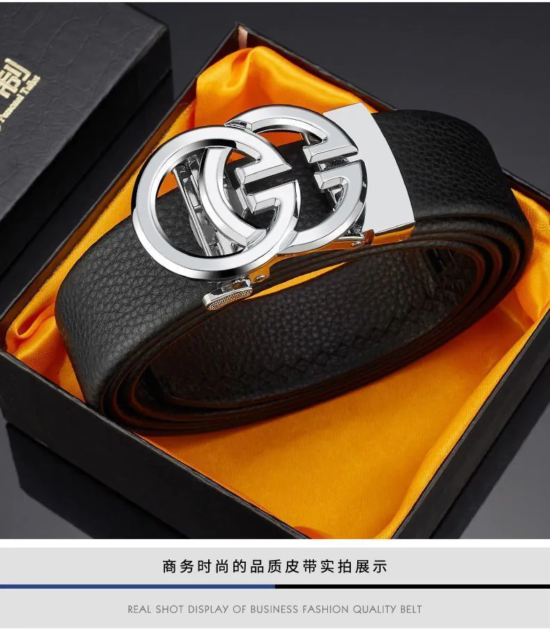 image-February Paul Men's Leather Belt - Gold Automatic