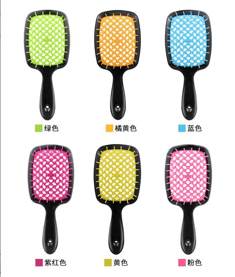 image-Soft Concubine Square Hollow Massage Comb - Black 