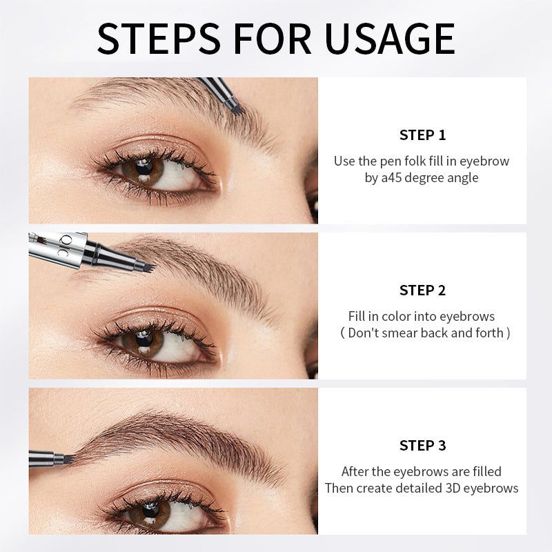 image-QIC Four-Fork Eyebrow Pencil Waterproof Gray