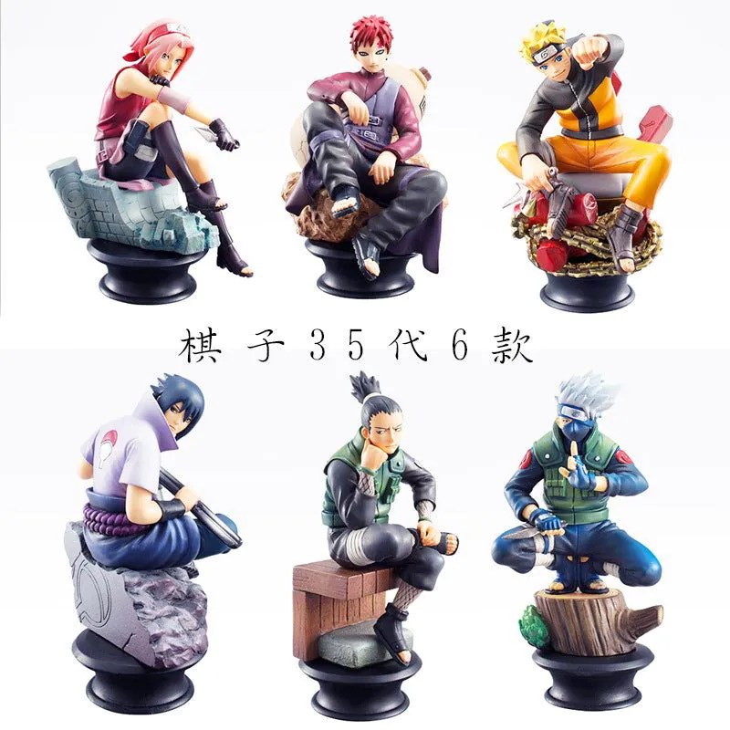 image-Naruto Chess Pieces Set - 6 Character PVC Figures