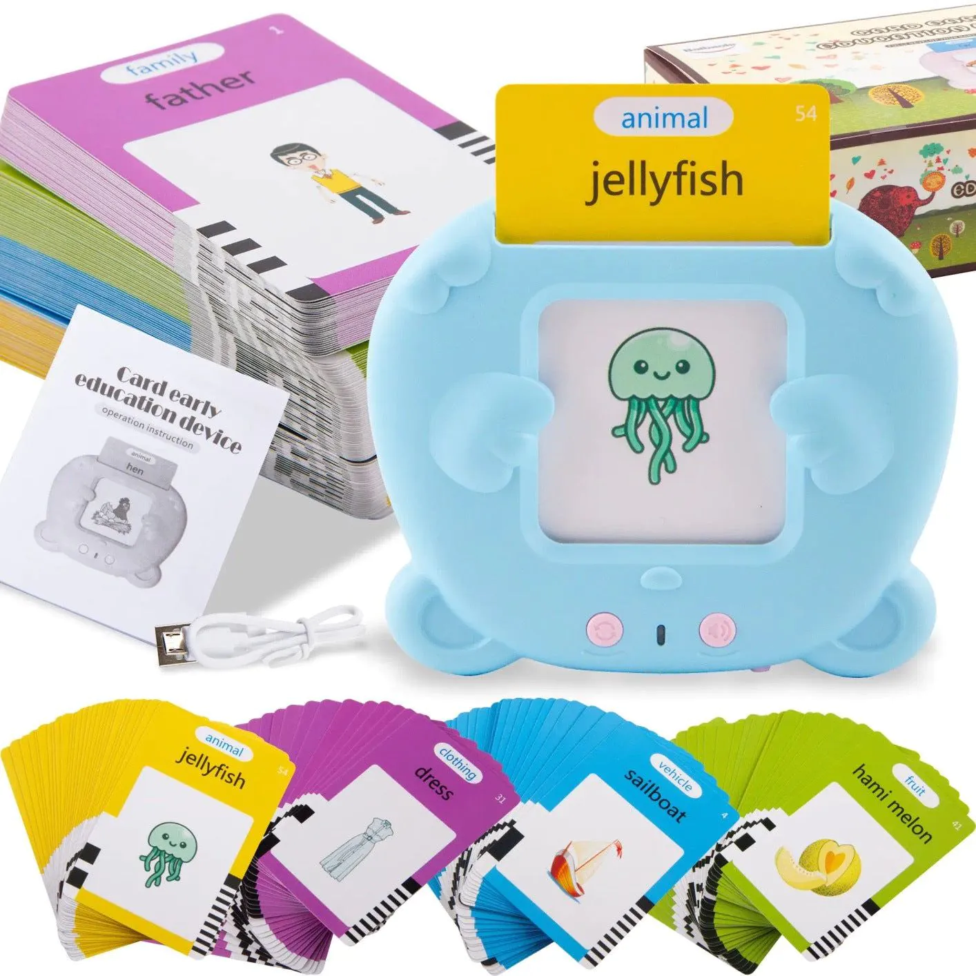 image-Cross-border Early Ed Flashcard Reader - Spanish, 112 Cards, Plastic