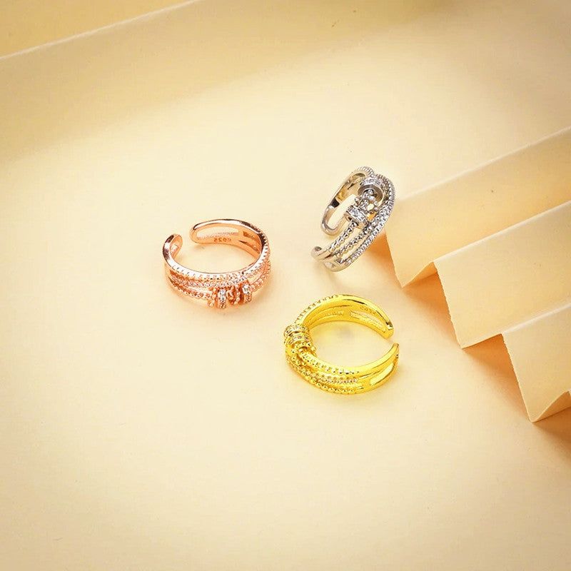 image-Fidget Spinner Ring - Rose Gold Adjustable Anxiety Relief 