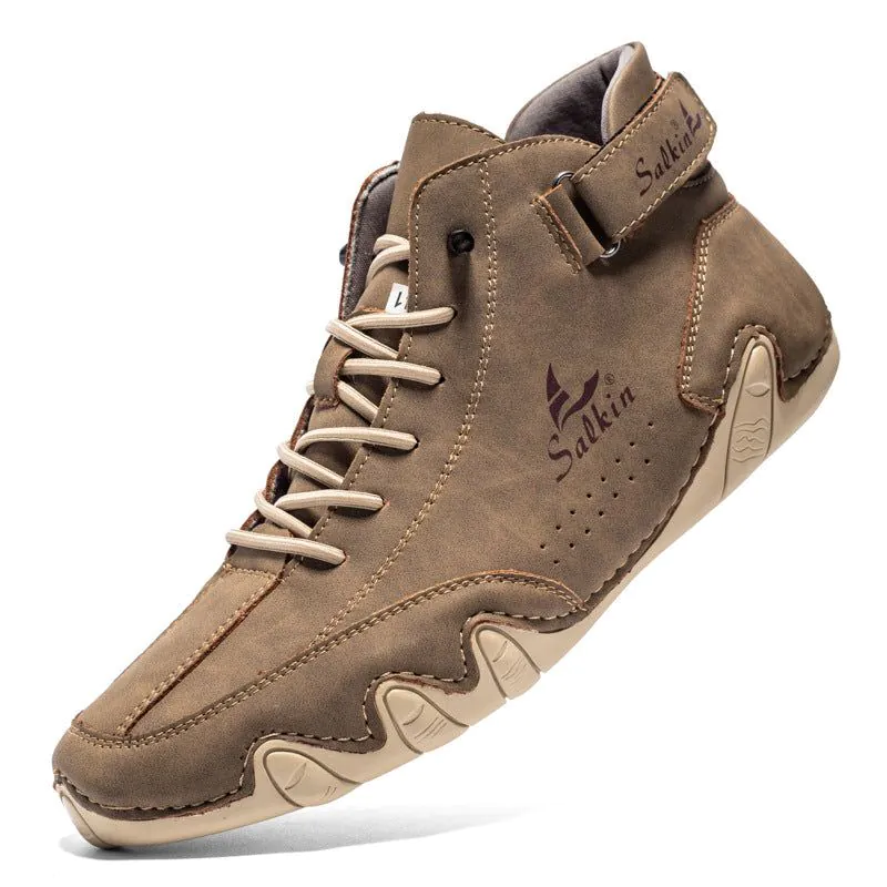 image-Chengwang Martin Boots Men Beige Mid-Top 