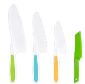 image-Ensiven Kids Kitchen Set - Plastic Fruit Knife 4pc