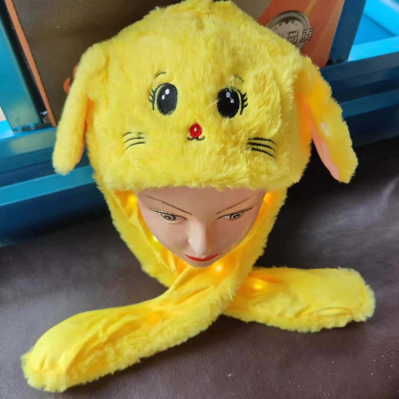 image-Rabbit Plush Hat - Moving Ears Kids Warm
