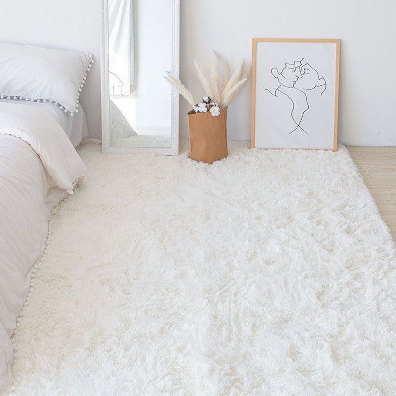 image-Nordic Plush Carpet - Beige Polyester Floor Mat