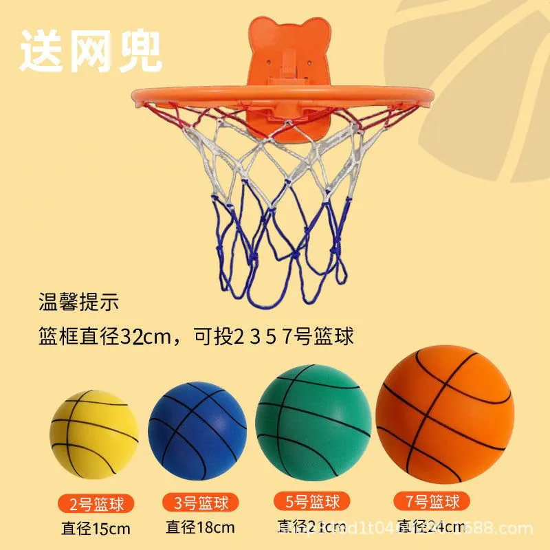 image-Silent Basketball Hoop Set - Orange 32cm