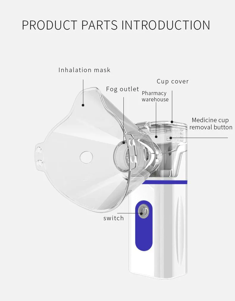 image-Portable Ultrasonic Nebulizer - Handheld Mesh Humidifier