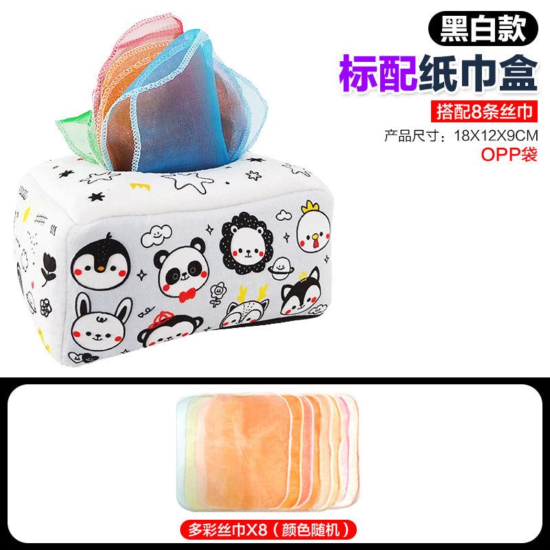 image-Baby Tissue Box Toy - Cloth Pull Exercise Early Education