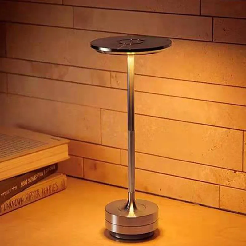 image-Aluminum Night Light - Battery Powered Touch Lamp