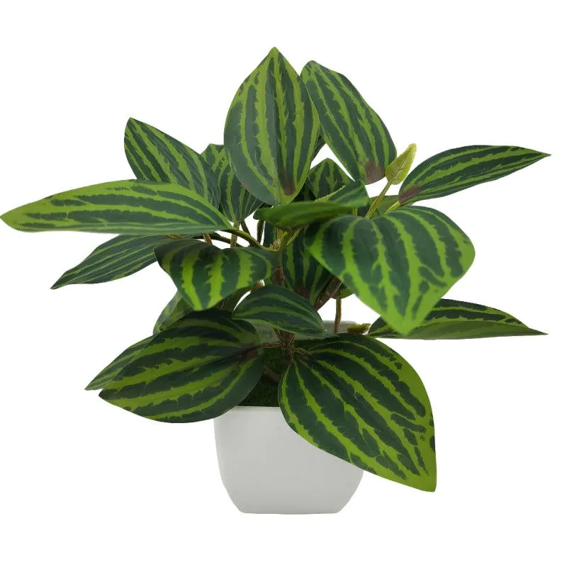 image-Simulation Watermelon Leaf Fake Plant Potted Decor