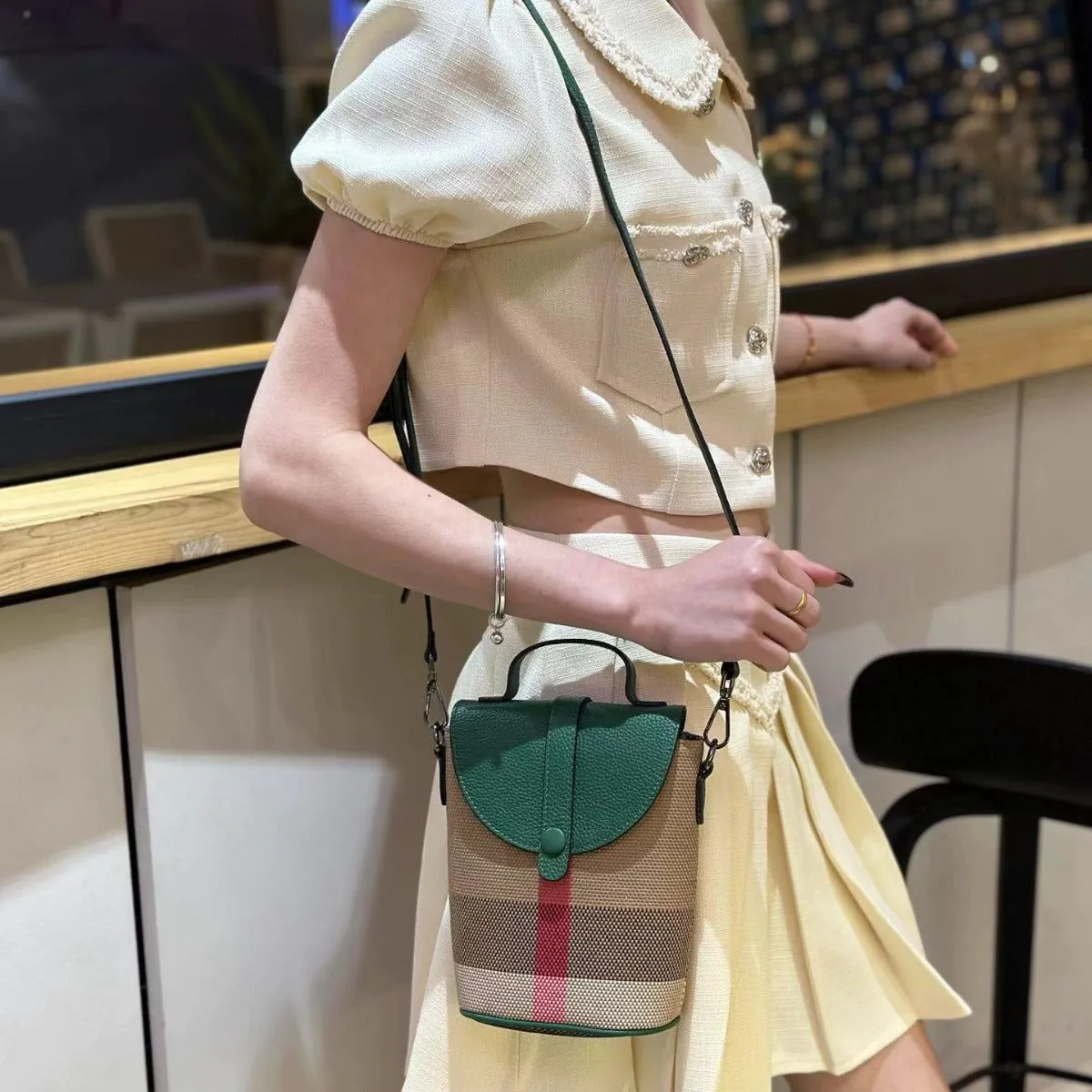 image-FURUO Genuine Leather Shoulder Bag - Caramel Mini