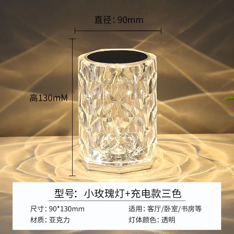 image-Crystal Rose Lamp - RGB LED Rechargeable