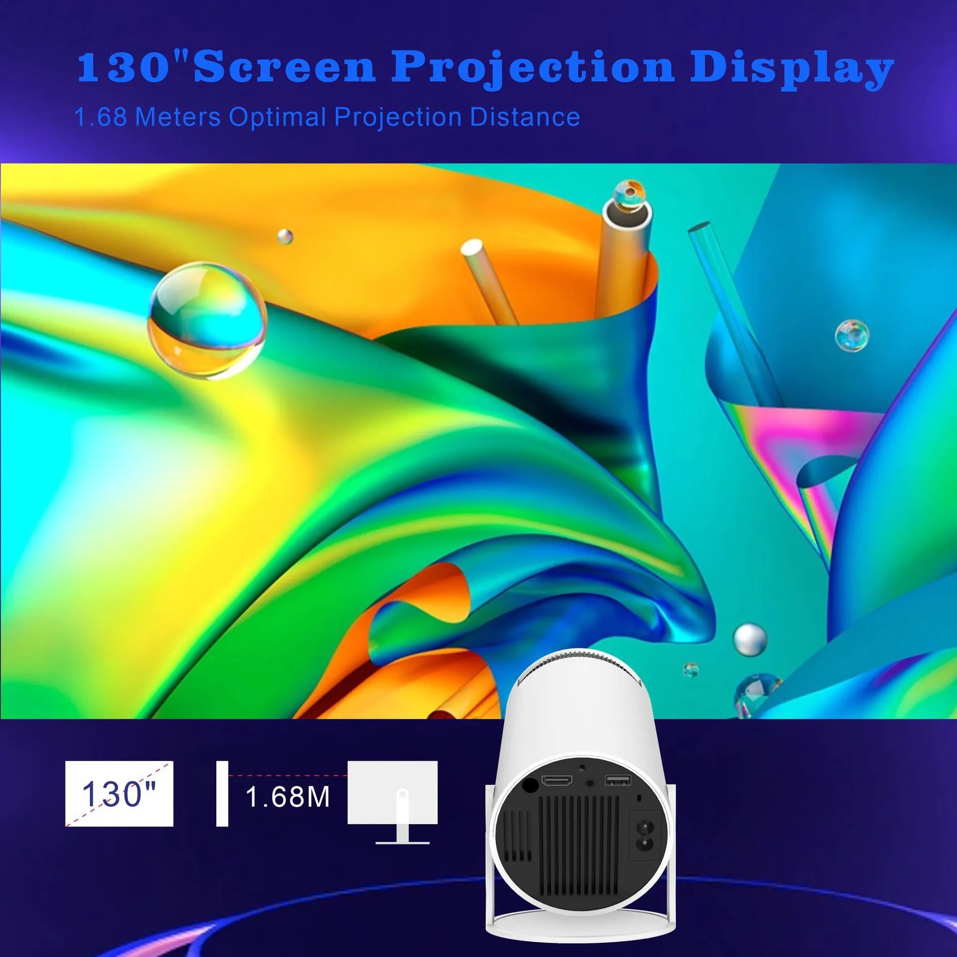 image-HY300 Android 11 Portable Projector 720P