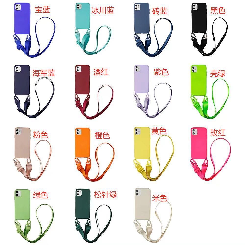 image-Liquid Silicone Crossbody Lanyard Case for iPhone 15 - Grey