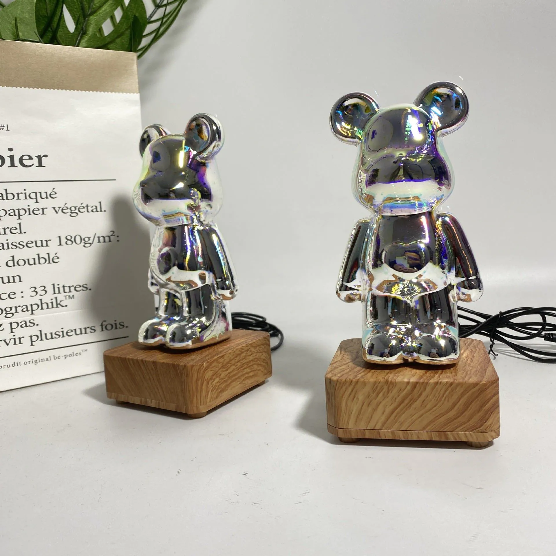image-3D Fireworks Bear Night Light - Colorful USB Lamp