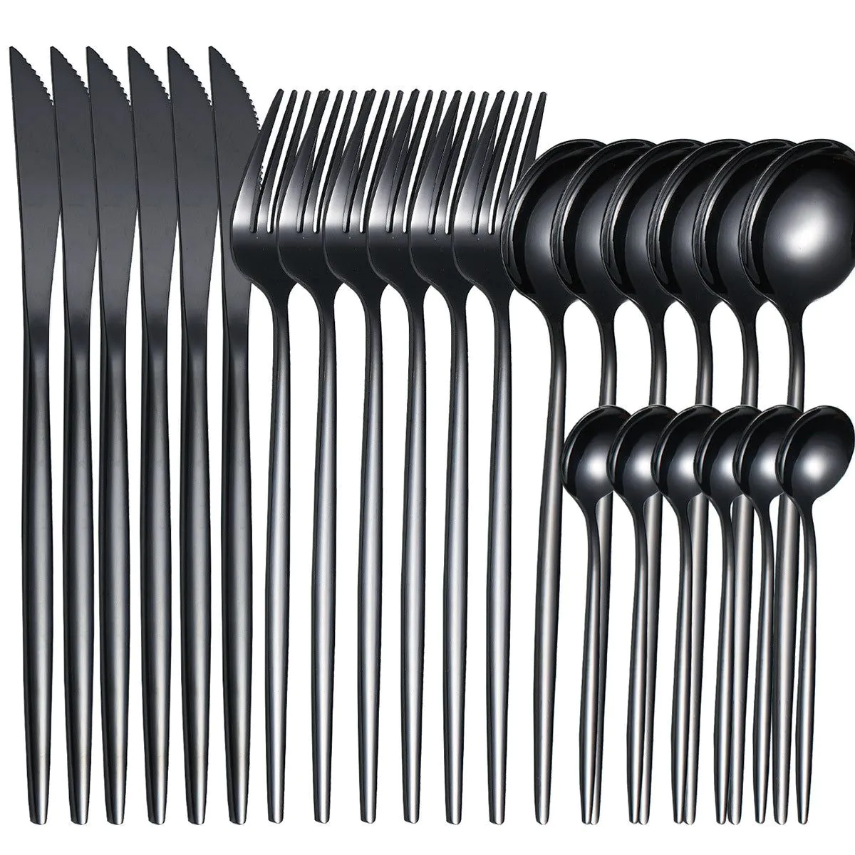 image-Yigang Stainless Steel Flatware Set 24 Piece Silver