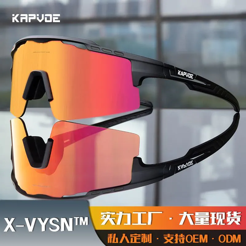 image-Kapvoe Polarized Cycling Glasses - Green Frame