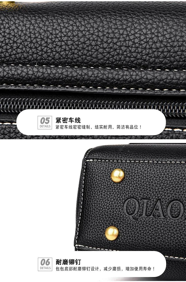image-Genuine Leather Shoulder Bag - Brown Square 