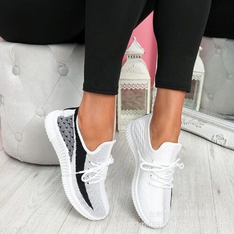 image-Women's 2022 Casual Breathable Running Sneakers Grey Flat Heel 43
