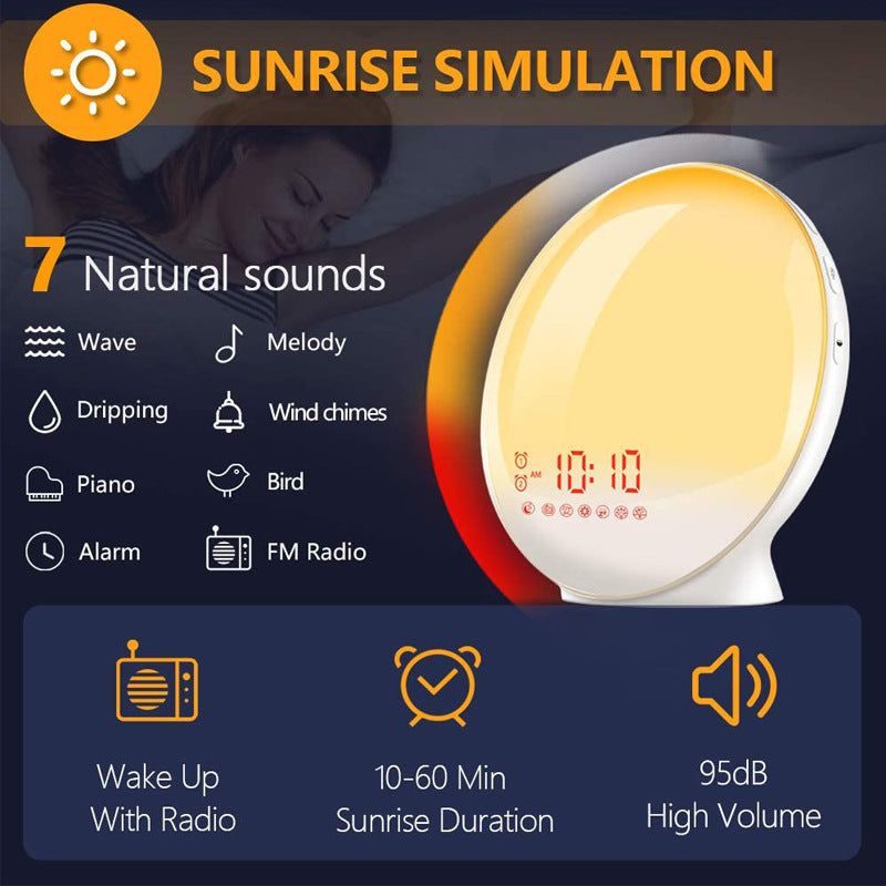 image-Wake Up Light Alarm Clock - Sunrise Sunset Simulation LED 