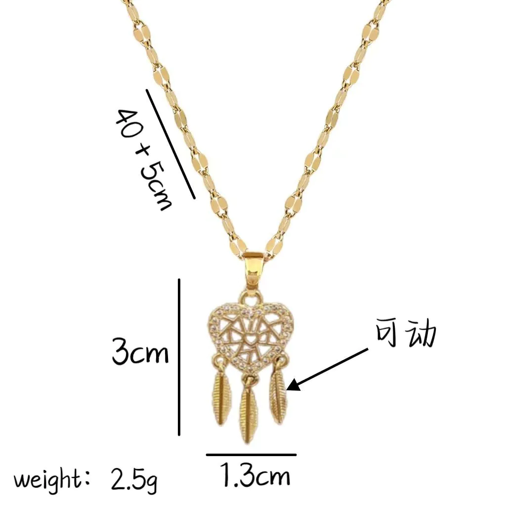 image-Titanium Steel Diamond Necklace - Women's Clavicle Chain 